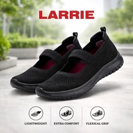 [BEST SELLER] LARRIE Kasut Perempuan Black Stretchy Sneakers Women - L61925-KN01SV-1-BLACK