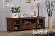 [SOLID WOOD] Chester 6.5 Feet Solid Wood TV Cabinet