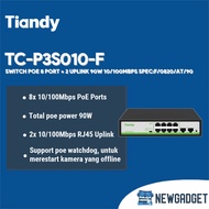 TIANDY TC-P3S010 F SWITCH POE 8 PORT + 2 UPLINK 90W 10/ 100MBPS