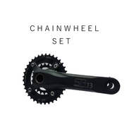 BICYCLE CRANKSET WITH BB 175MM DOUBLE CHAINRING 36T/22T READY STOCK