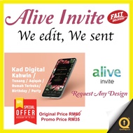 Alive Invite RSVP E-card Kahwin - Servis edit - Kad Kahwin Digital/Digital Wedding Invitation(TANPA 