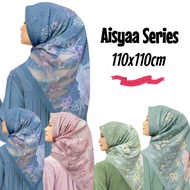 HIJAU Aisya Series Voal Square Hijab in Denim, Sage Green, Dusty