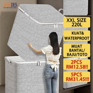 220L Large Storage Bag Box for Clothes Quilt Duvet Laundry Pillows convenient Travel