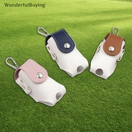 【FOSG】 Portable Golf Small Ball Bag PU Leather Mini Golf Ball Protection Bag Patchwork Model Ball Case Ball Bag Hot