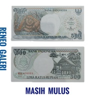 Mulus Asli 500 Rupiah Otan orang utan tahun 1992 Rp Monyet duduk Uang kertas kuno duit lama original