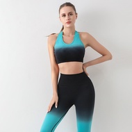 Louisa Sport Set Ombre Sport Bra + Legging Booty Crunch / Setelan Sport Bra + Celana Legging Panjang