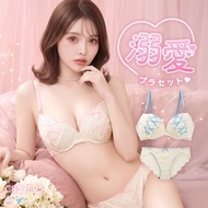 Elegante mellow ribbon lace-up bra panties set (Sizes CDEF80-95)(A48J2164CDEF)(Direct from Japan)1
