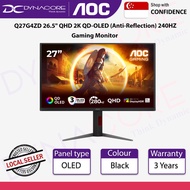 AOC Q27G4ZD 26.5" QHD 2K QD-OLED (Anti-Reflection) 240HZ Gaming Monitor - Adaptive Sync, HDMI 2.0x2,