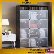 Multipurpose 12 Cube Wardrobe Minimalist Cabinet Handbag Clothes Book Shoes Storage Rack Almari Rak Baju Pakaian Buku