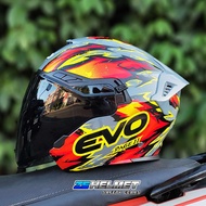 EVO RX-7 RAGE 2 (Gray/Red) HALF FACE - DUAL VISOR (with FREE Clear Lens)