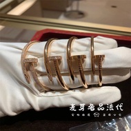 Cartier Cartier JUSTE Nail Bracelet 18K Rose Gold Diamondless Thin Head Tail Diamond Men Women Brace