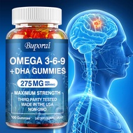 Vegetarian Omega 3 Gummies for Adults - Vegetarian Omega 3 6 9 DHA Gummies for Brain Bone and Heart 