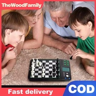 TheWoodFamily Electronic Chess Game Magnetic Chess Piece Sensory Board Screen Novice Learning Intell