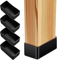 2x4 PVC Rectangular Rubber Chair Leg Tips Caps-4Pcs 1.57”x 3.15“Post caps (1-1/2" x 3-1/7") Wood Pos