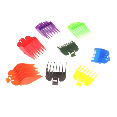 8pcs Universal Hair Clipper Limit Comb Guide Attachment Size Barber Replacement 1.5/3/4.5/6/10/13/15