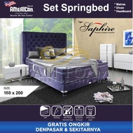 American Pillo Set Saphire Latex Kasur Spring Bed Bali 160 x 200
