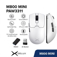 Delux M800 PRO PAW3395 Gaming Mouse DPI MAX 26000 Wired 2.4G Bluetooth Wireless Rechargeable Program