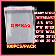 Self Adhesive Plastic Bag Opp Bag 100pcs READY STOCK Opp Beg Self Adhesive Packing Plastic Transparent Plastik beg T-shirt Baju Tudung in Maniss Store