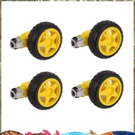 4PCS DC Electric Motor + Plastic TT Motor Tire Wheel Dual Shaft Gear Motor TT   for  Smart Car