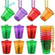 FUSIONEDGE 5Pcs Bachelorette Party Shot Glasses, Transparent Colorful Shot Glass on Beaded Necklace,