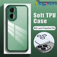 Jingsanc với ống kính phim mờ vỏ điện thoại cho POCO C71 TPU Silicon mềm vỏ lưng chống sốc K01-1