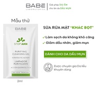 (QUÀ TẶNG KHÔNG BÁN) Mẫu thử sữa rửa mặt Babe Stop Akn 2ml