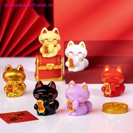 prosperoneframe  1pc Cute Cartoon Lucky Cat Exquisite Resin Ornament Small Gift Crafts Miniatures Figurines For Home Desktop Ornament   MY