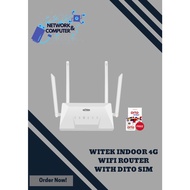 ♞,♘WITEK INDOOR 4G WIFI ROUTER WITH DITO SIM