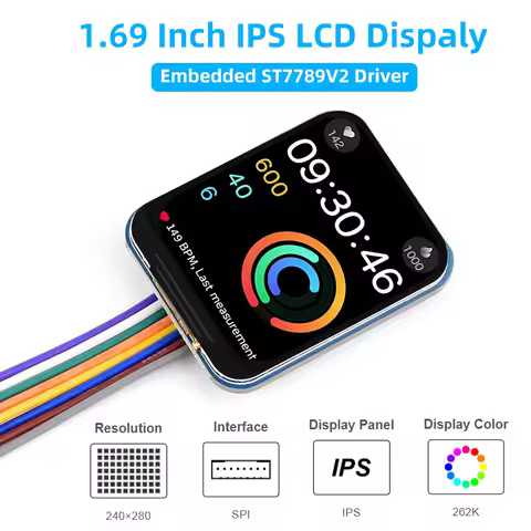 1.69 Inch IPS LCD Module ST7789V2 Driver240×280 SPI Interface 262K Colors Display for Ardiono ESP32 