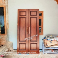 pintu rumah minimalis kupu tarung kayu jati furniture Jepara