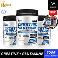 MK Muscle Kingdom Creatine + Glutamine 500 g (Free 1 Gift) 100 serving - halal creatine, halal gluta