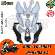YAMAHA NMAX155 V2 BODYSET/COVERSET/COVER/FRAME [ MATT PEARL GREY + BLACK ]