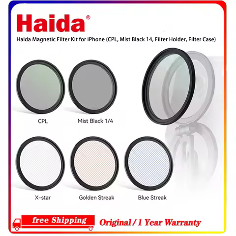 Haida Magnetic Filter Kit FOR iPhone, Includes CPL, Black Mist 1/4, Filter Holder & Storage Case for