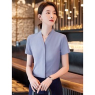 baju cantik baju Baju lengan pendek kelabu wanita musim panas profesional perangai nipis pakaian for