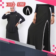 HITJAB - Legging Rok Panjang Olahraga Syari Belah Samping Bersepeda - LR PANJANG - kami menyediakan celana senam rok wanita model baru 2021 2020cela murah legging 7/8 stelan 2020 jumbo pake baju aerobik sexy pendek xxxl leging setelan zumba aerobic n