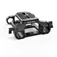NICEYRIG Light-weight Baseplate with 15mm Rod Rail Clamp Applicable for DSLR Mirrorless Camera Camco