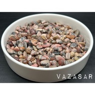 [VAZASAR] 24H Natural Rhodochrosite July Birthstone Round Corner Crushed Stone