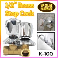 Chrome Concealed Stopcock 1/2" Bathroom Shower Stop Cock Thread End/Shower Stopcock/Shower Valve/电镀止