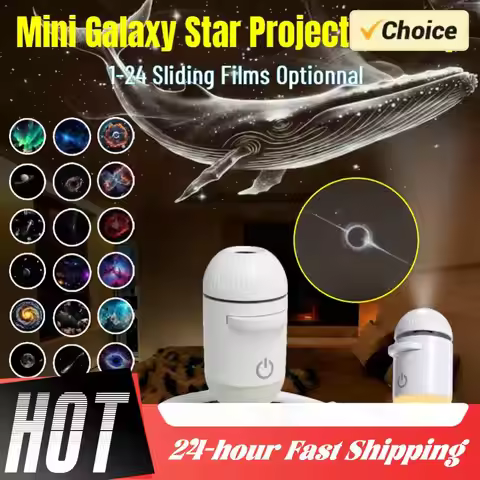 2-in-1 Mini Galaxy Projector Night Light USB Starry Sky Night Light Projector with 360° Rotating Des