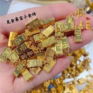 916 Gold Brick Pendant /Gold Small Gold Bar Get Rich Small Gold Brick Pendant gold 916