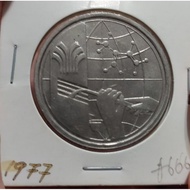 1977 100th Anniversary Getah Malaysia 1 ringgit coin New #606