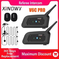 XINOWY V6C New Full Duplex 1200M Football Referee Arbitration Earhook Bluetooth Intercom Monaural Ea