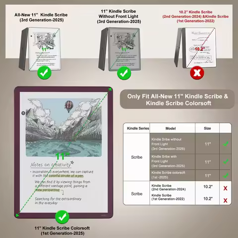 3 Pack Paper-Feeling Screen Protector for 11" Kindle Scribe 3rd Gen 2025 Anti-Glare Matte PET Film f