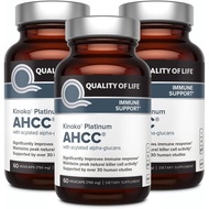 Quality of Life AHCC Kinoko Platinum 750 mg – Premium Immune Support Supplement, Pack of 3-60 Count 