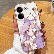 YBD Phone Case For Tecno Camon 20 Pro 4G 5G Ck6 Ck6n Ck7n Ck8n Electroplated Soft Shell with Bow tie