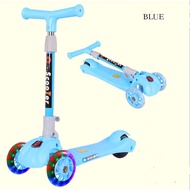 Kids Scooter 3 Wheel Scooter, 4 Height Adjustable Pu Wheels Extra Wide Deck