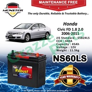 Münster Robust MF CMF NS60LS | 55B24LS (45AH) Car Battery Bateri Kereta for Honda Civic FD 1.8 2.0 2
