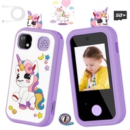 Kids Entertainment Toy Phone 2.4in Touch Display Dual Cameras Built-in Music Player Casual Game Toy 