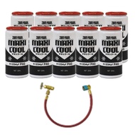 （10本）R1234yf PAG エアコンオイル添加剤 マキシクール 30ml チャージホース付き | MAXICOOL ベルト駆動コンプレッサー専用