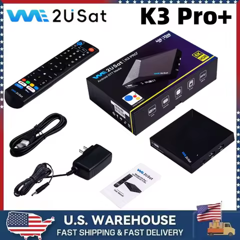 🔥We2uSat K3 Pro+ 6K HDR Android10 TV Box H.265 10bit Build in WiFi-6 2.4GHz/5GHz+BT 5.0,4GB+32GB Com
